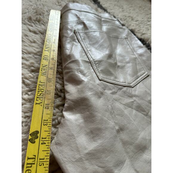 AGOLDE Recycled Leather 90's Pinch Waist Pants Powder Cream Sz 31,  $298 - Picture 15 of 16